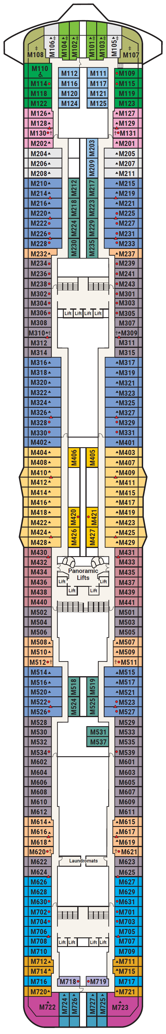 Deck plan for Deck 15 - Marina