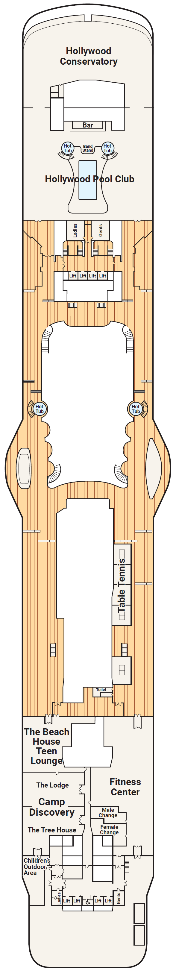 Deck plan for Deck 17 - Sun