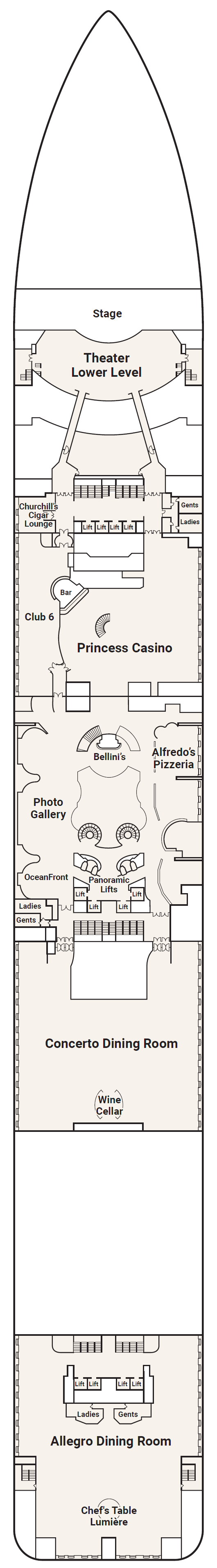 Deck plan for Deck 6 - Fiesta
