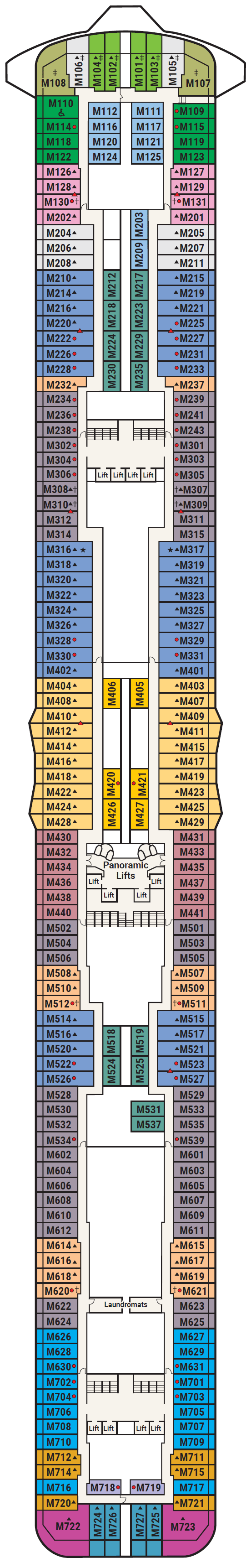 Deck plan for Deck 15 - Marina