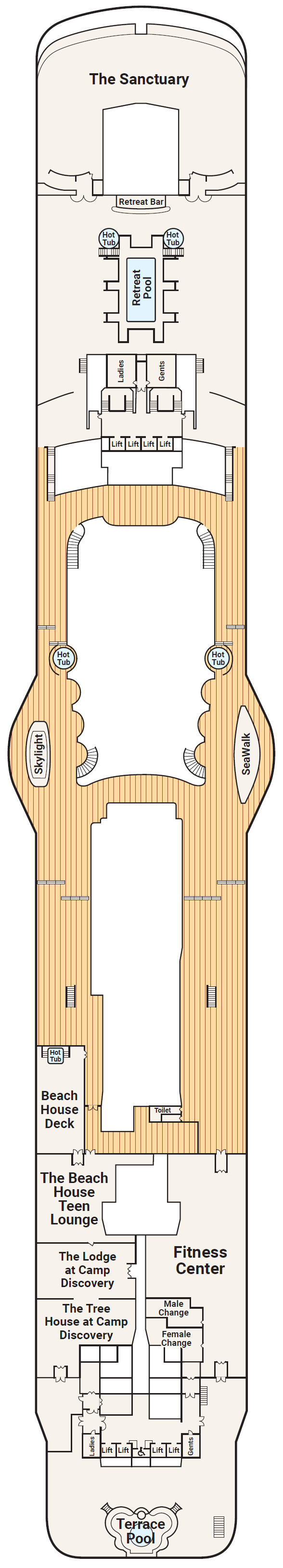 Deck plan for Deck 17 - Sun