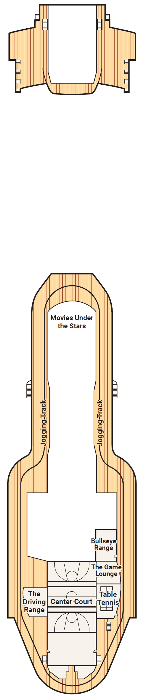 Deck plan for Deck 18 - Sports