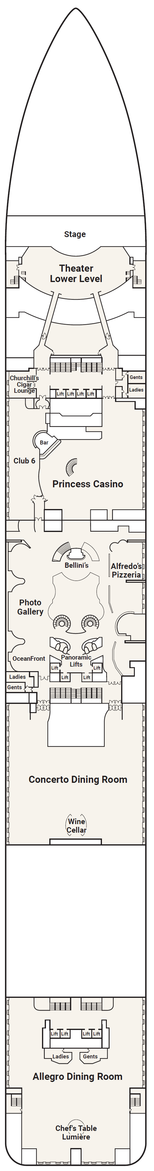 Deck plan for Deck 6 - Fiesta