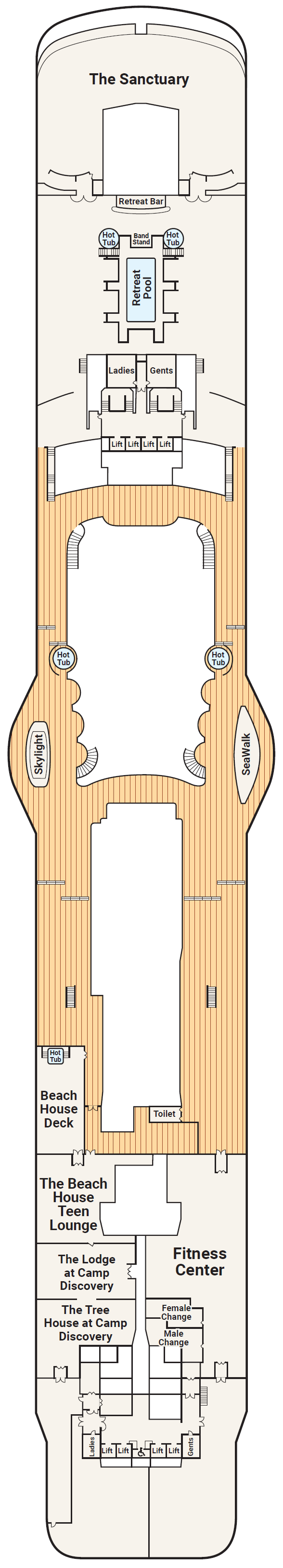 Deck plan for Deck 17 - Sun