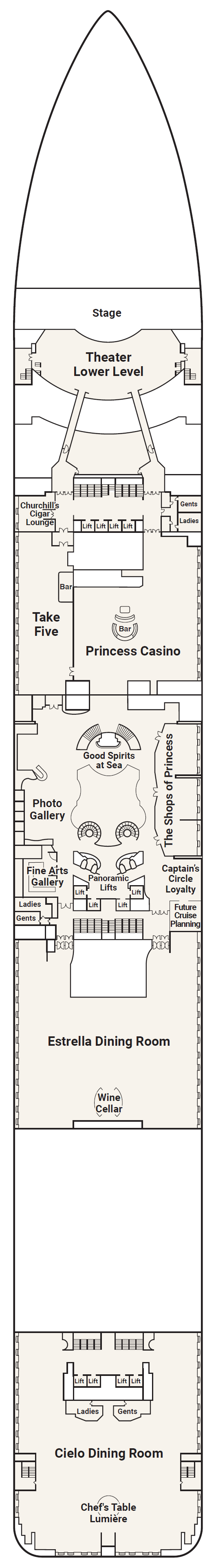 Deck plan for Deck 6 - Fiesta