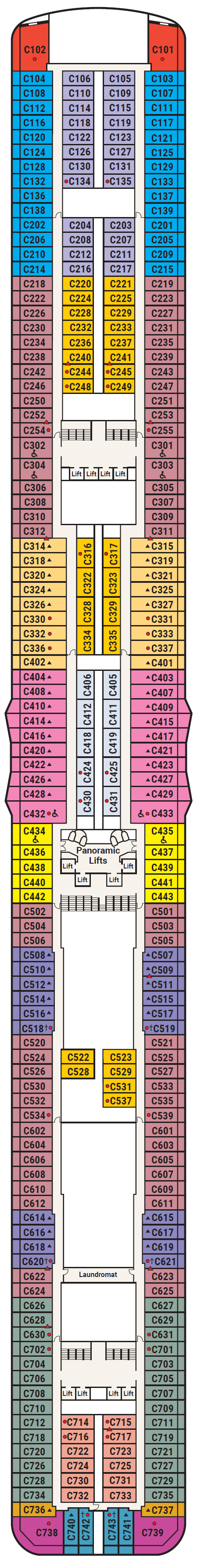 Deck plan for Deck 10 - Caribe