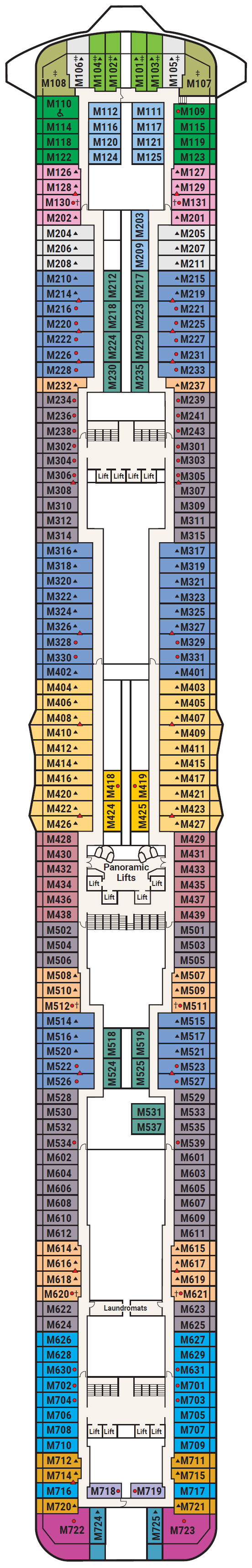 Deck plan for Deck 15 - Marina