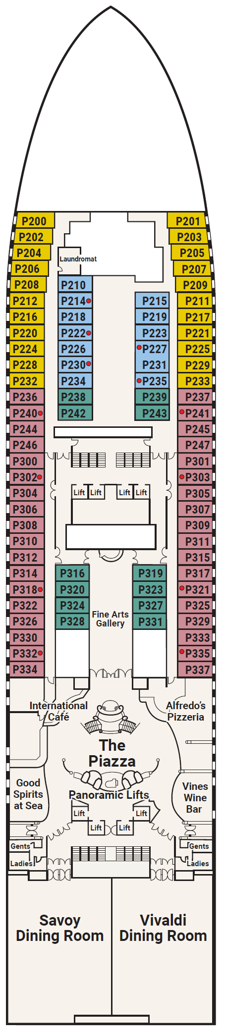 Deck plan for Deck 5 - Plaza