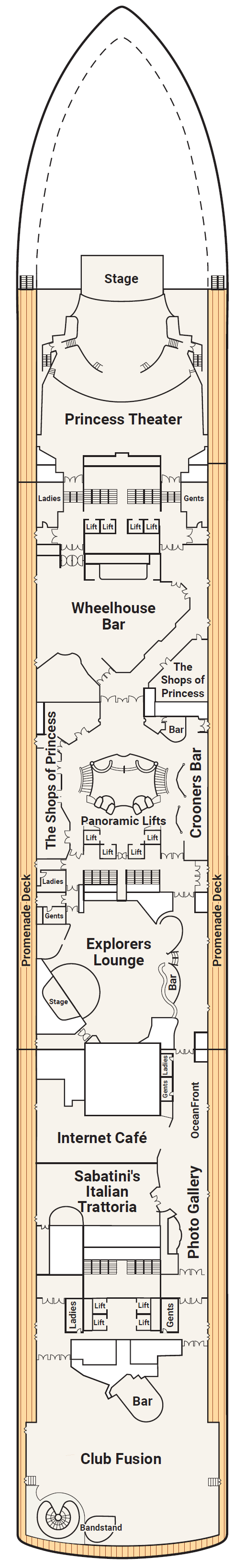 Deck plan for Deck 7 - Promenade