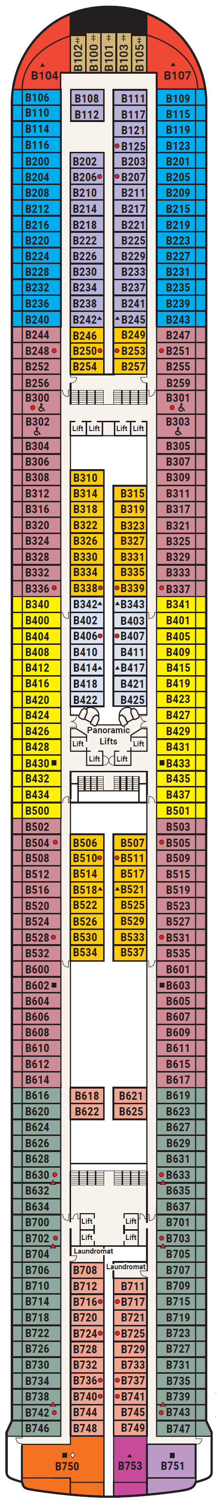 Deck plan for Deck 11 - Baja