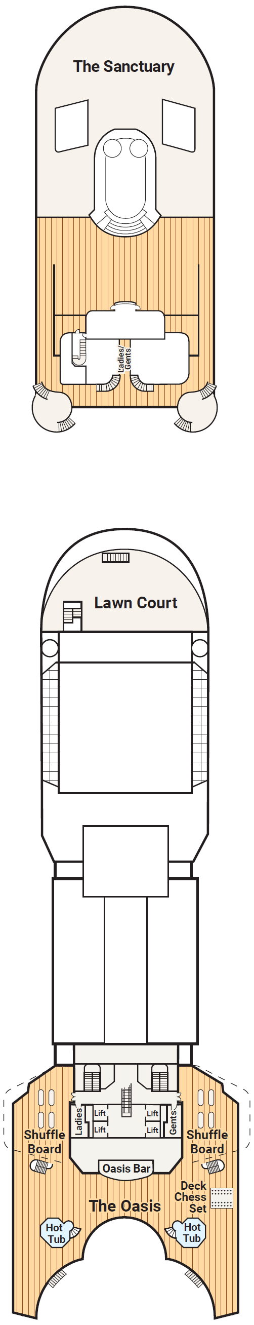Deck plan for Deck 16 - Sports