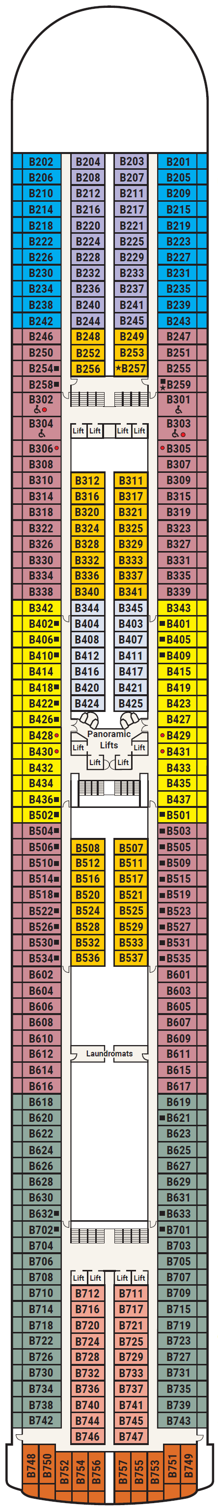 Deck plan for Deck 11 - Baja