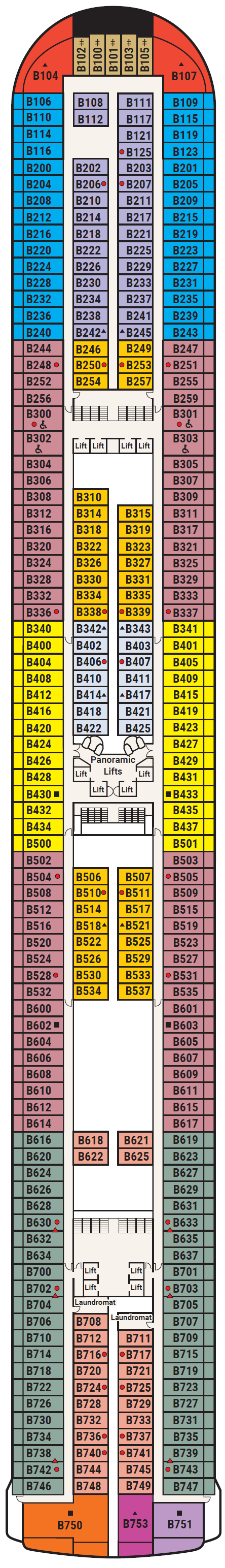 Deck plan for Deck 11 - Baja