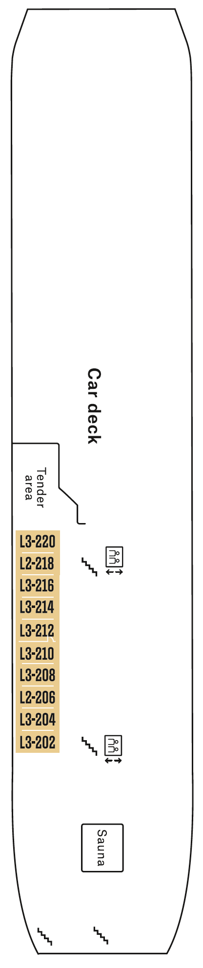 Deck plan for Deck 2