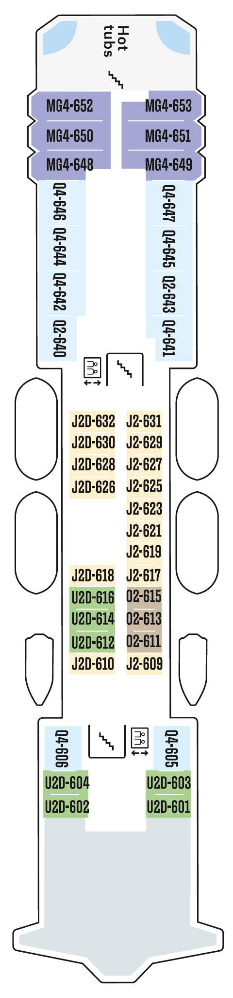 Deck plan for Deck 6