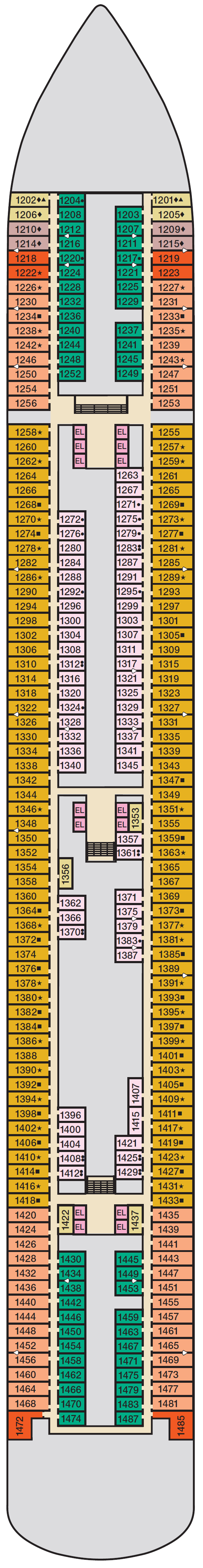 Deck plan for Deck 1 Riviera