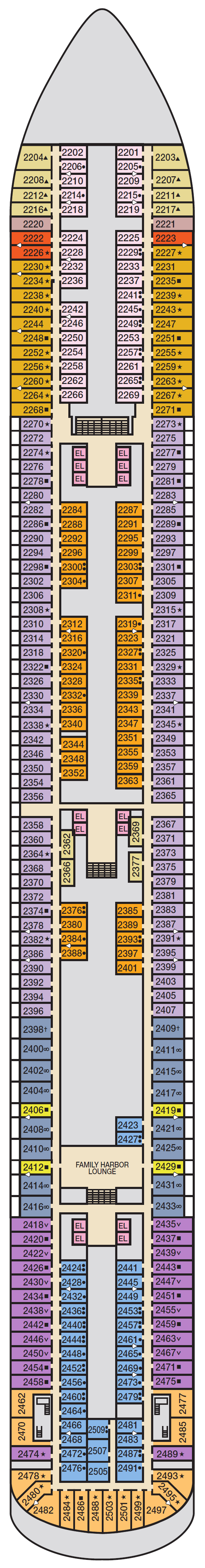 Deck plan for Deck 2 Main