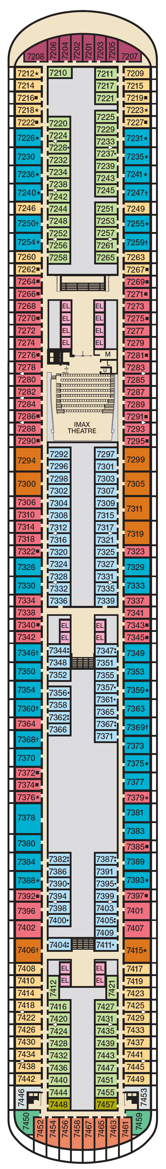 Deck plan for Deck 7 Empress