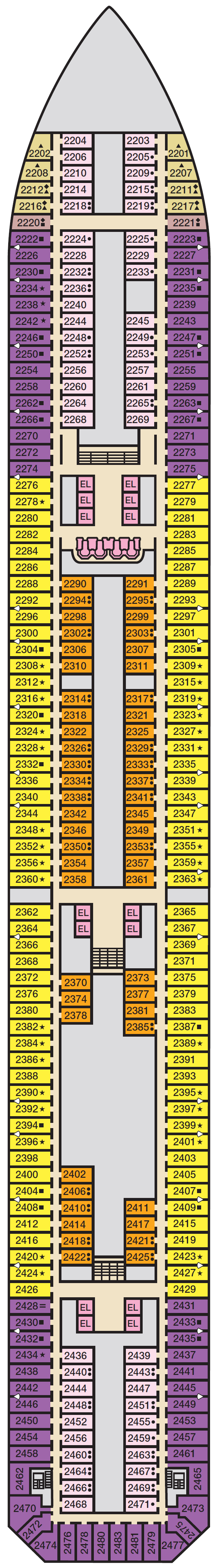 Deck plan for Deck 2 Main