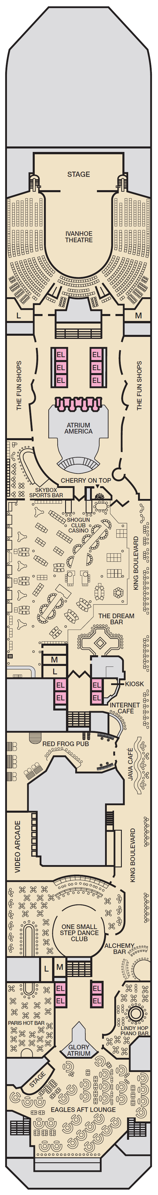 Deck plan for Deck 5 Promenade