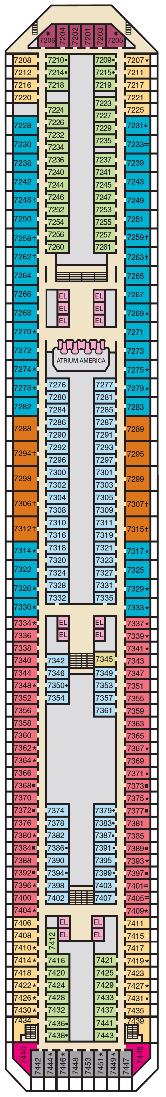 Deck plan for Deck 7 Empress