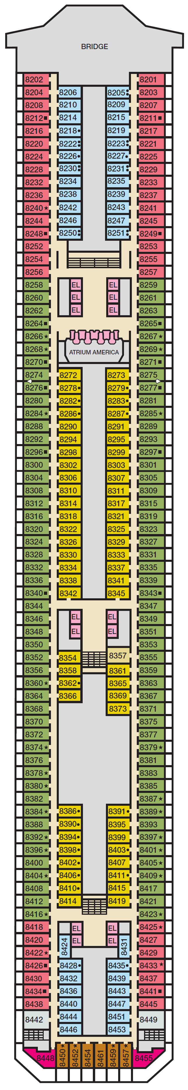 Deck plan for Deck 8 Verandah