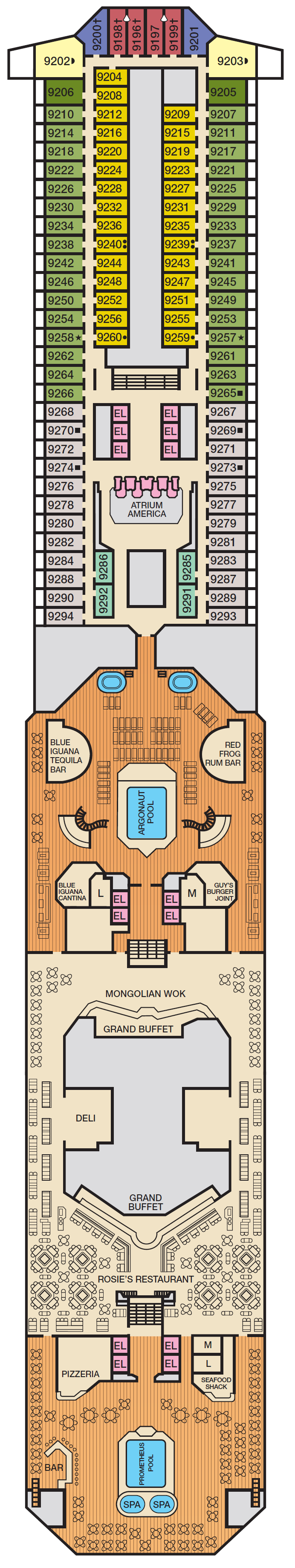 Deck plan for Deck 9 Lido