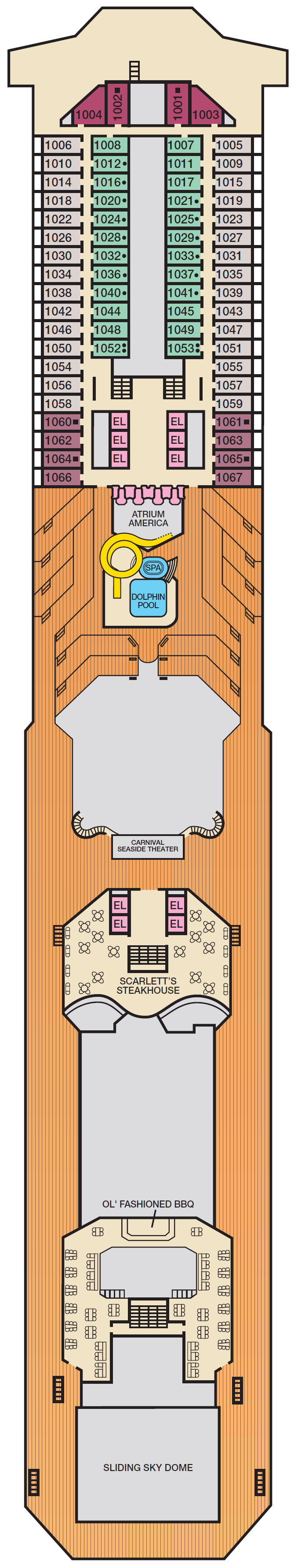 Deck plan for Deck 10 Panorama
