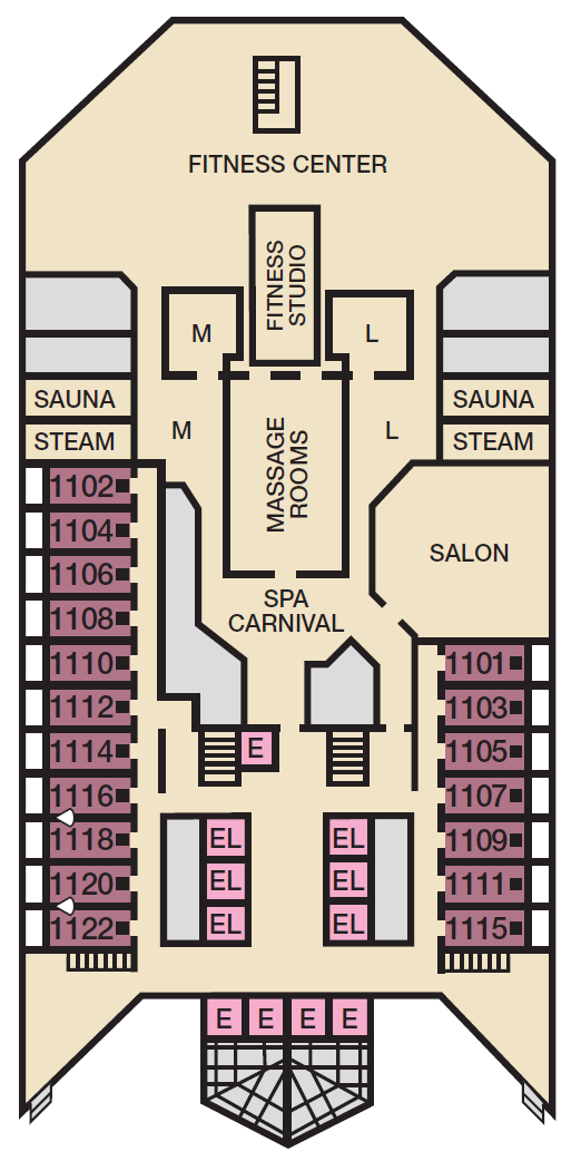 Deck plan for Deck 11 Spa