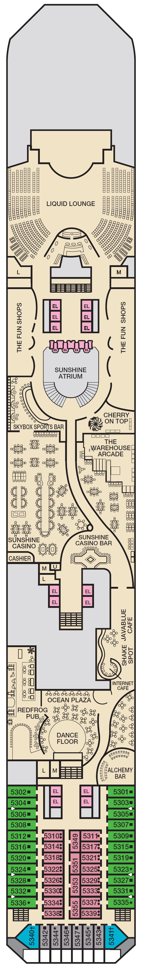 Deck plan for Deck 5 Promenade