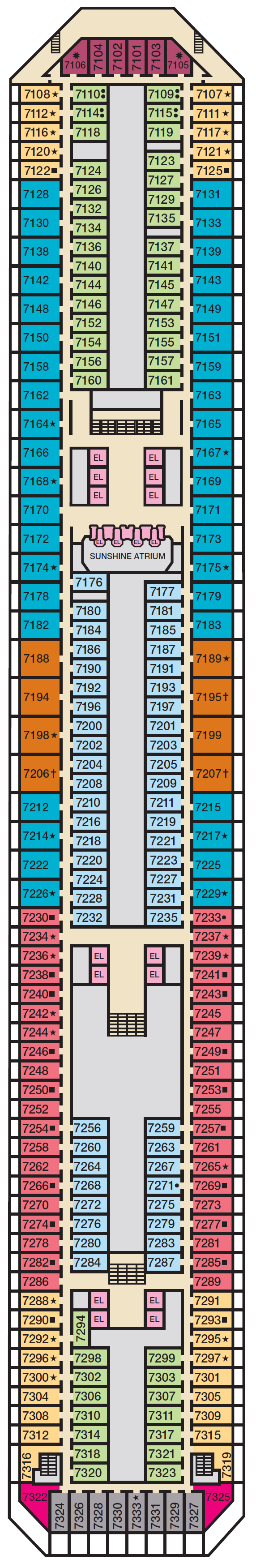 Deck plan for Deck 7 Empress