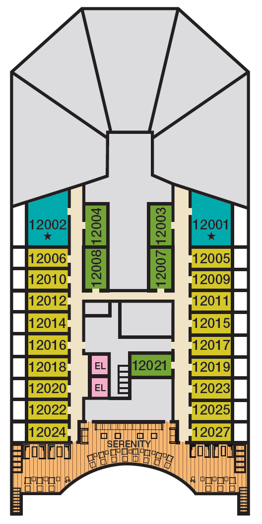 Deck plan for Deck 12 Sky