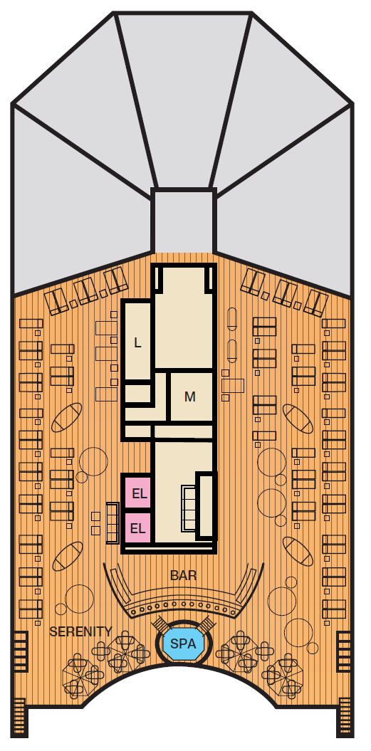 Deck plan for Deck 14 Serenity