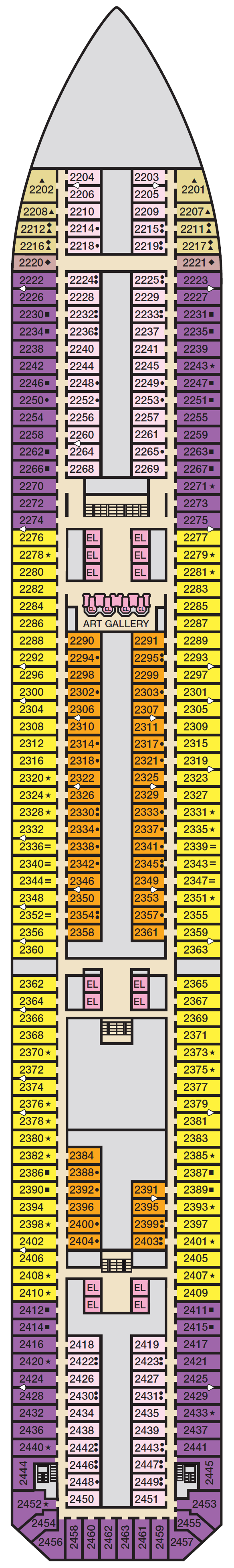 Deck plan for Deck 2 Main