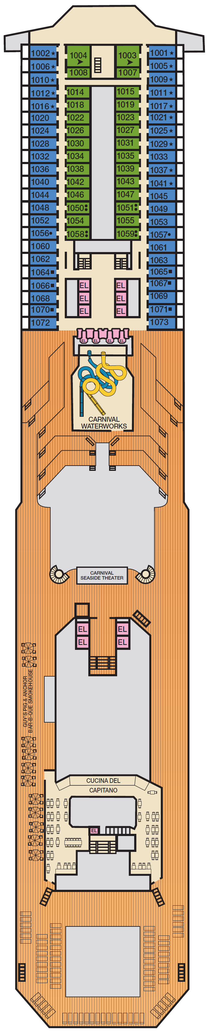Deck plan for Deck 10 Panorama