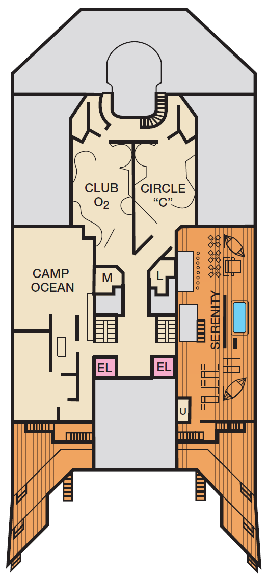 Deck plan for Deck 12 Sun