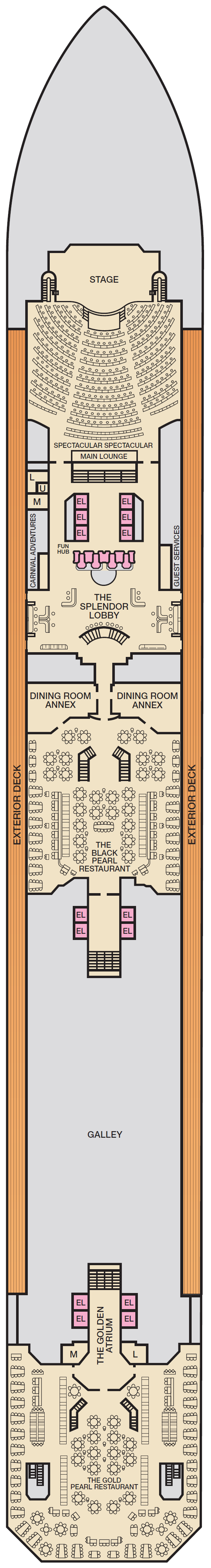 Deck plan for Deck 3 Lobby