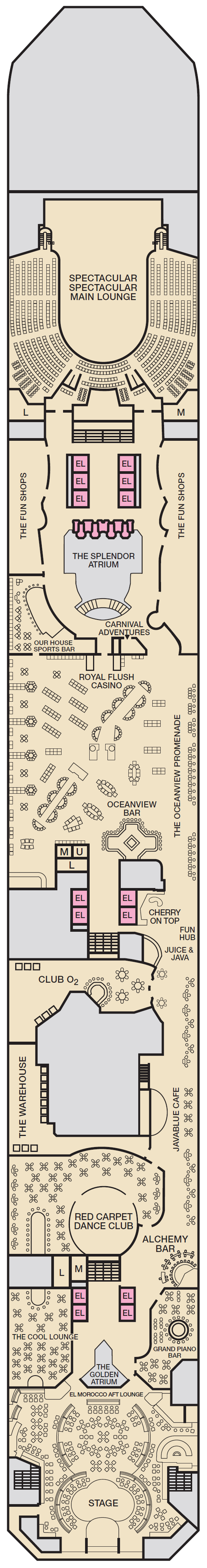 Deck plan for Deck 5 Promenade