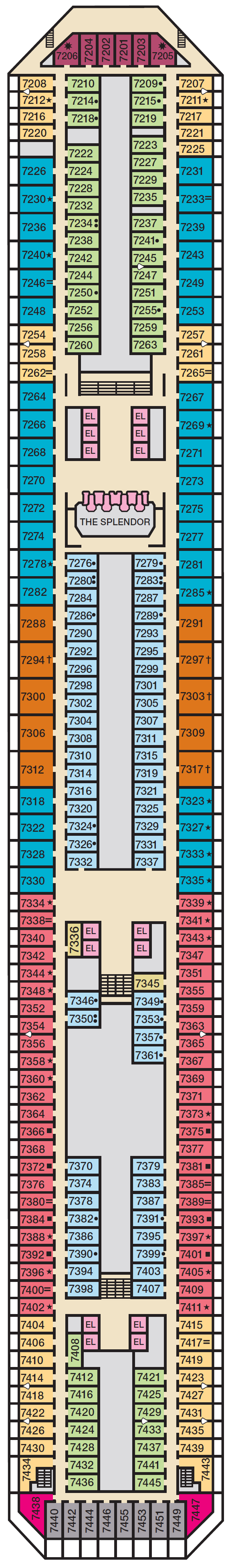 Deck plan for Deck 7 Empress
