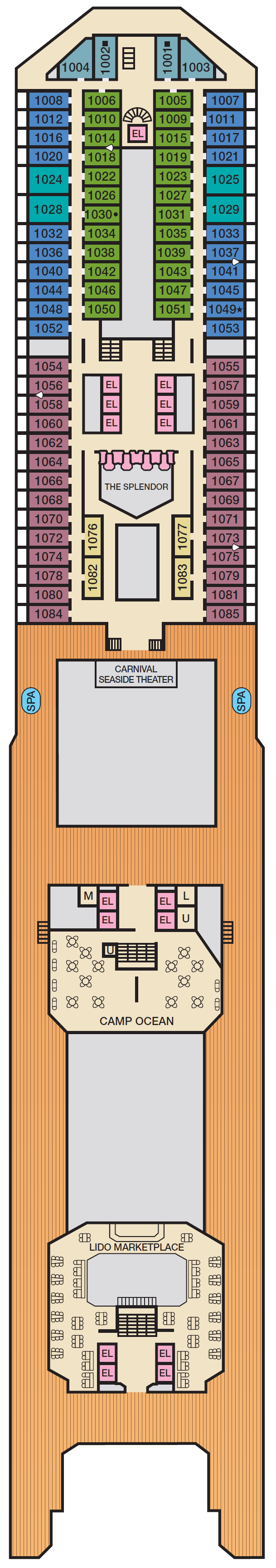 Deck plan for Deck 10 Panorama