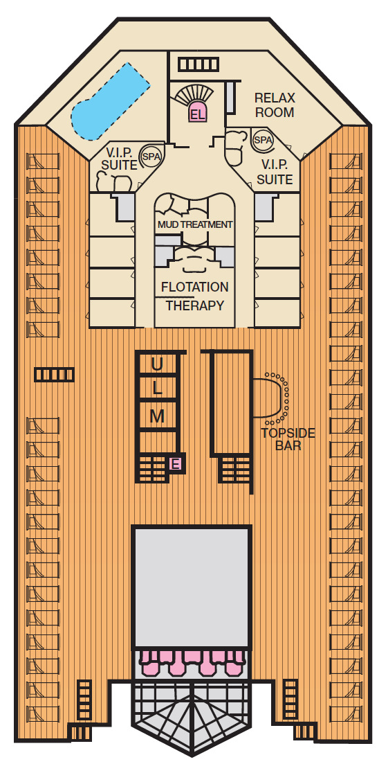Deck plan for Deck 12 Forward