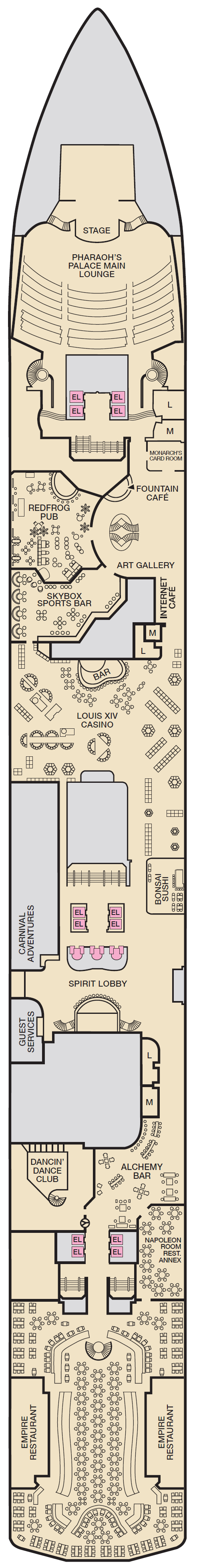 Deck plan for Deck 2 Promenade