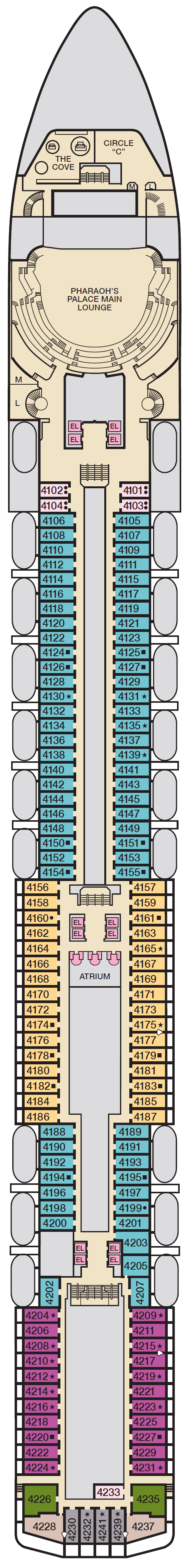 Deck plan for Deck 4 Main
