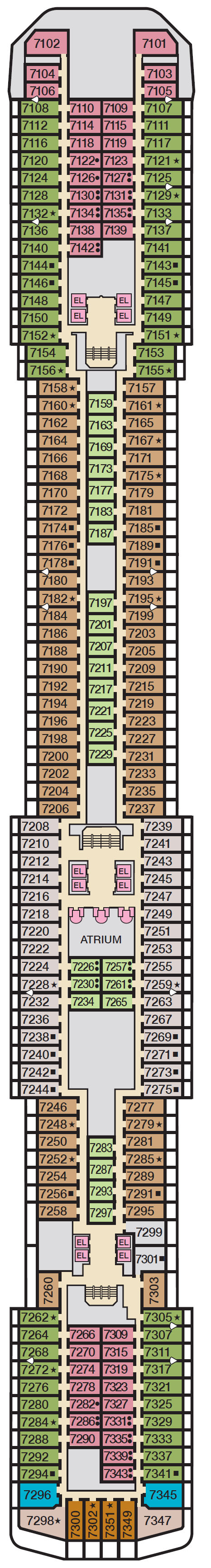 Deck plan for Deck 7 Verandah