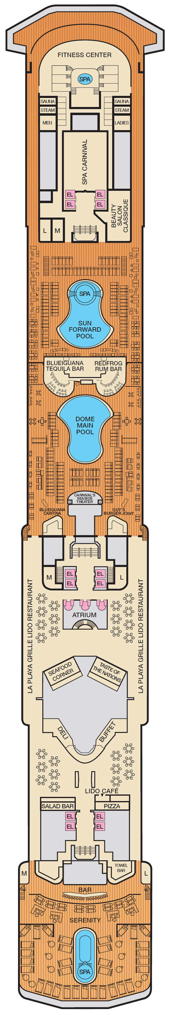 Deck plan for Deck 9 Lido