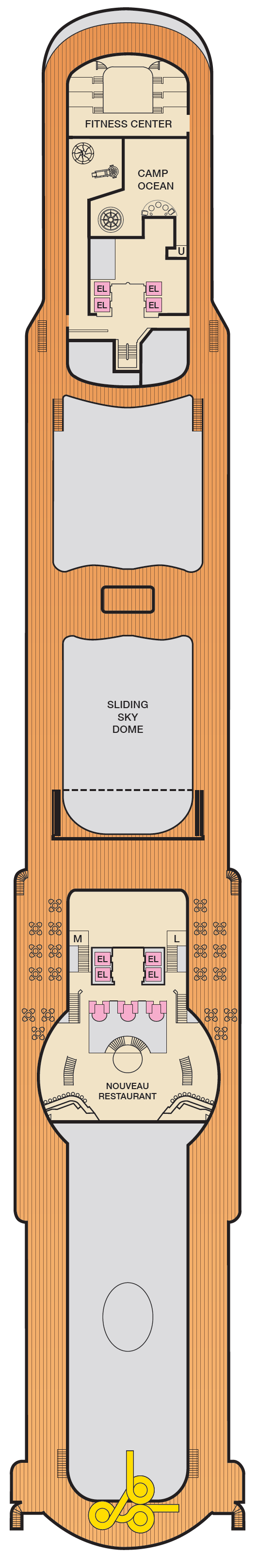 Deck plan for Deck 10 Sun