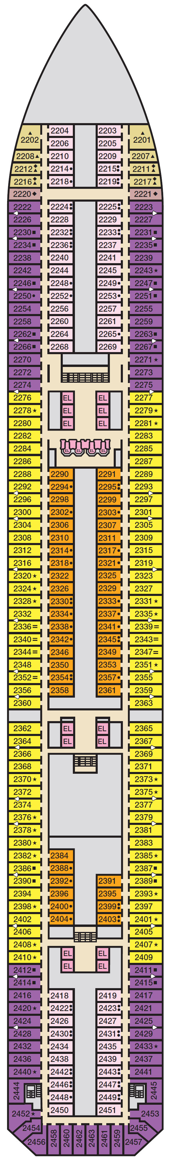 Deck plan for Deck 2 Main