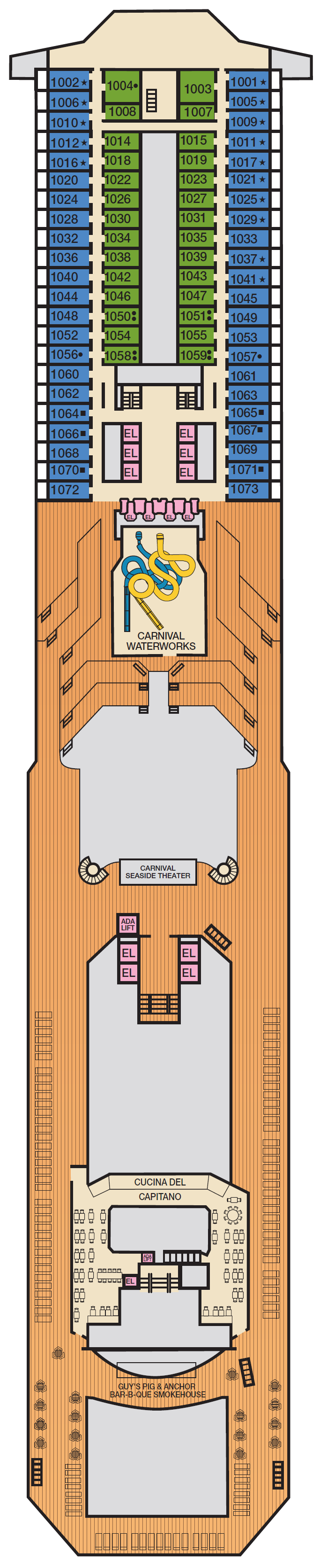 Deck plan for Deck 10 Panorama