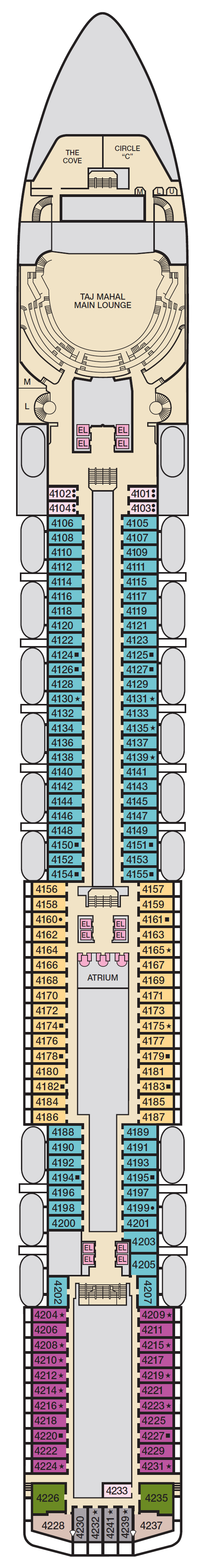 Deck plan for Deck 4 Main