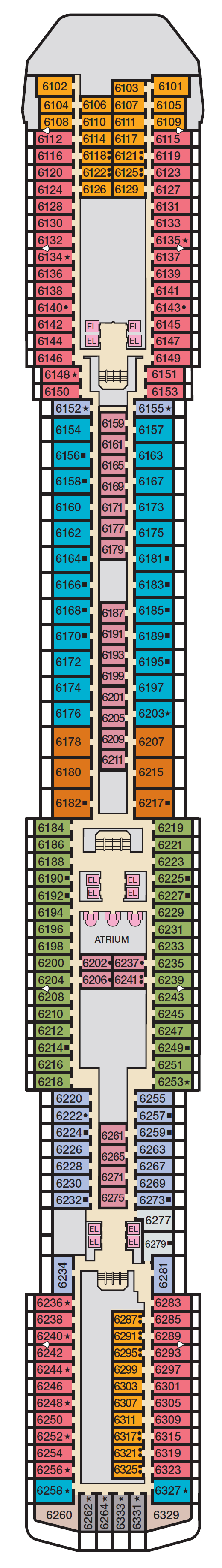 Deck plan for Deck 6 Empress